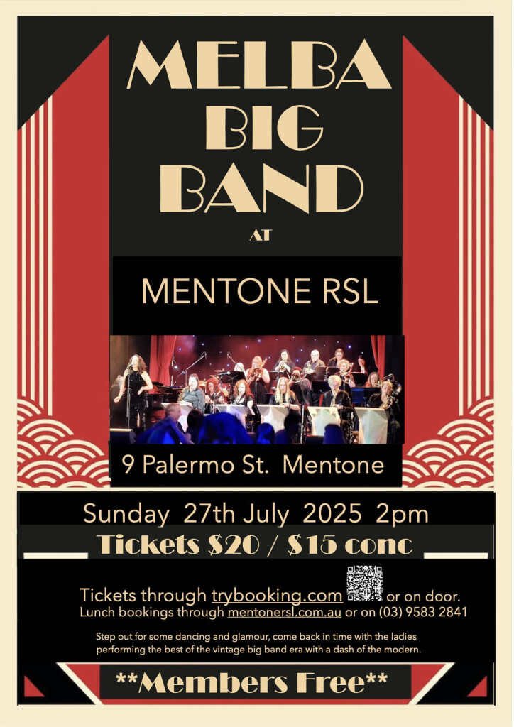 Poster: Melba big band at Mentone RSL